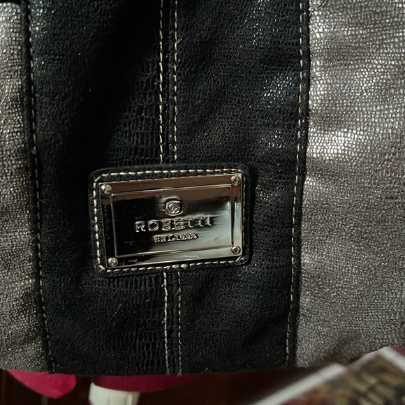 Rosetti   Shoulder bag  All fabric  shiny black silver  cream  Soft  lightweight - Picture 3 of 13